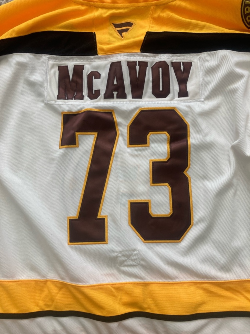 Fanatics Boston Bruins White and Gold Hockey Jersey #73 - Picture 7 of 7